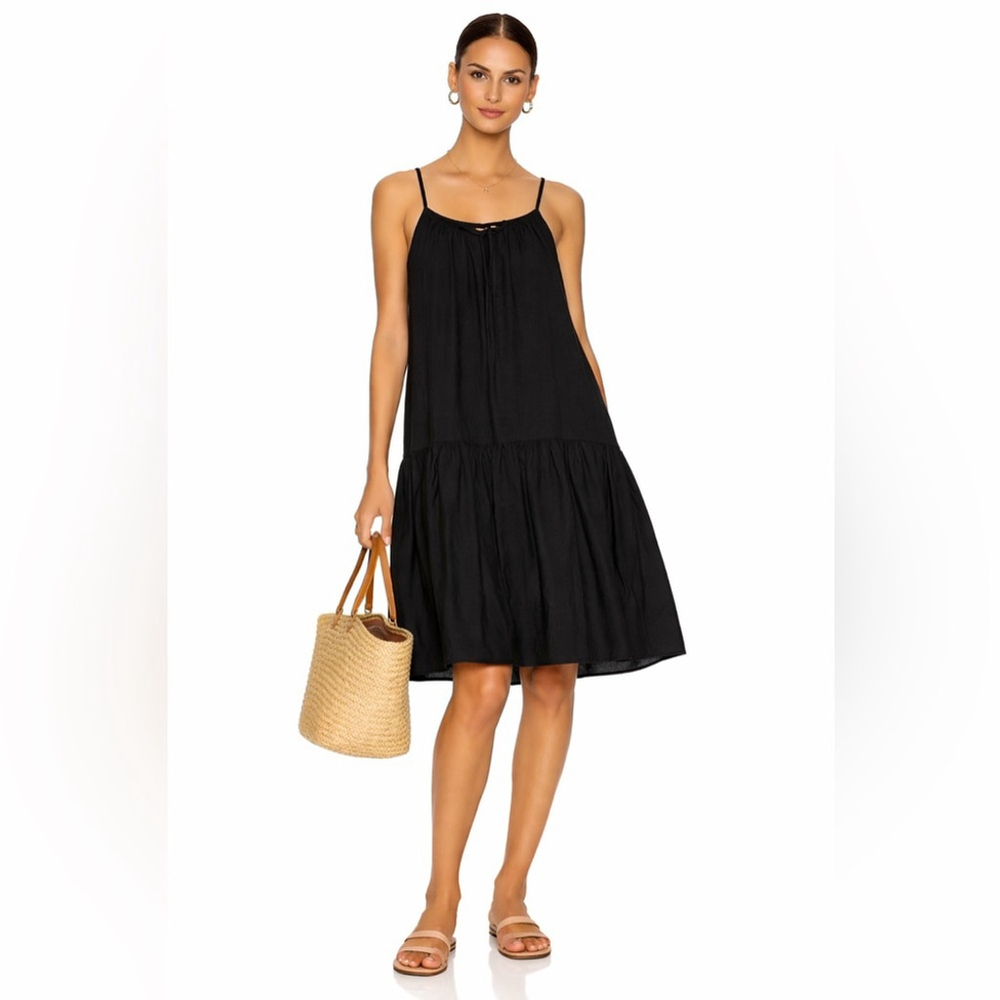Zara Black Spaghetti-Strap Midi Dress